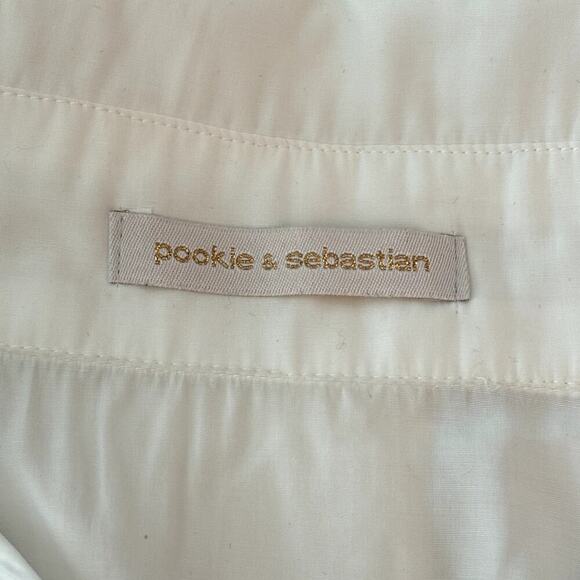 Pookie & Sebastian Button Down Shirt White Size Medium - Picture 9 of 12